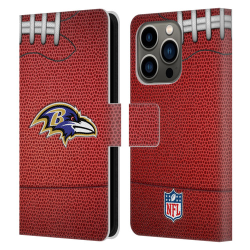 NFL Baltimore Ravens Graphics Football Leather Book Wallet Case Cover For Apple iPhone 14 Pro