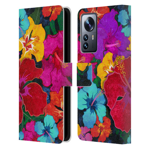 Suzan Lind Colours & Patterns Tropical Hibiscus Leather Book Wallet Case Cover For Xiaomi 12 Pro