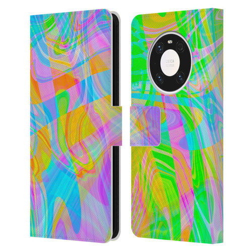Suzan Lind Marble Abstract Rainbow Leather Book Wallet Case Cover For Huawei Mate 40 Pro 5G
