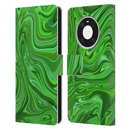 Suzan Lind Marble Emerald Green Leather Book Wallet Case Cover For Huawei Mate 40 Pro 5G