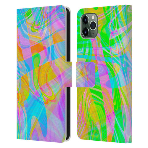 Suzan Lind Marble Abstract Rainbow Leather Book Wallet Case Cover For Apple iPhone 11 Pro Max