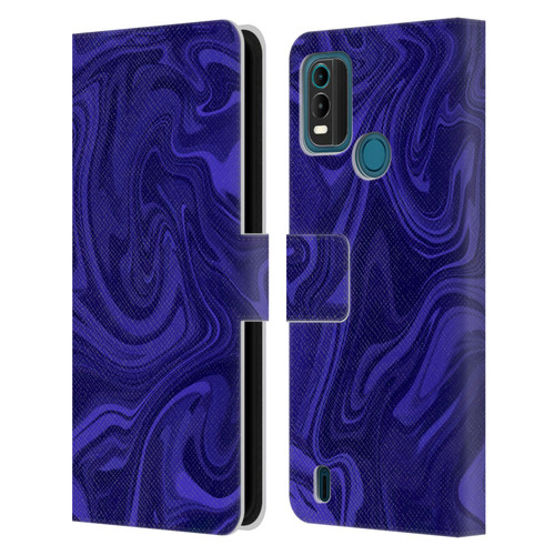 Suzan Lind Marble Indigo Leather Book Wallet Case Cover For Nokia G11 Plus