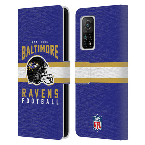 NFL Baltimore Ravens Graphics Helmet Typography Leather Book Wallet Case Cover For Xiaomi Mi 10T 5G