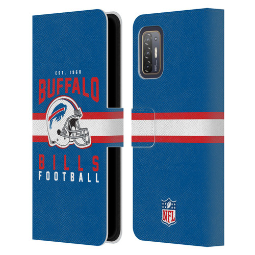 NFL Buffalo Bills Graphics Helmet Typography Leather Book Wallet Case Cover For HTC Desire 21 Pro 5G