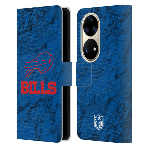 NFL Buffalo Bills Graphics Coloured Marble Leather Book Wallet Case Cover For Huawei P50 Pro