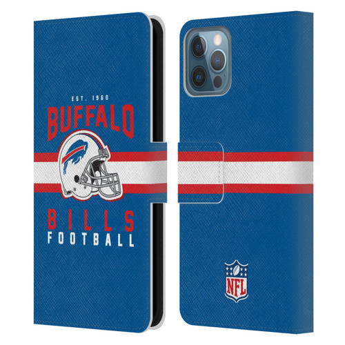 NFL Buffalo Bills Graphics Helmet Typography Leather Book Wallet Case Cover For Apple iPhone 12 / iPhone 12 Pro