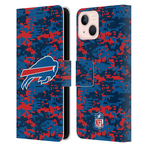 NFL Buffalo Bills Graphics Digital Camouflage Leather Book Wallet Case Cover For Apple iPhone 13