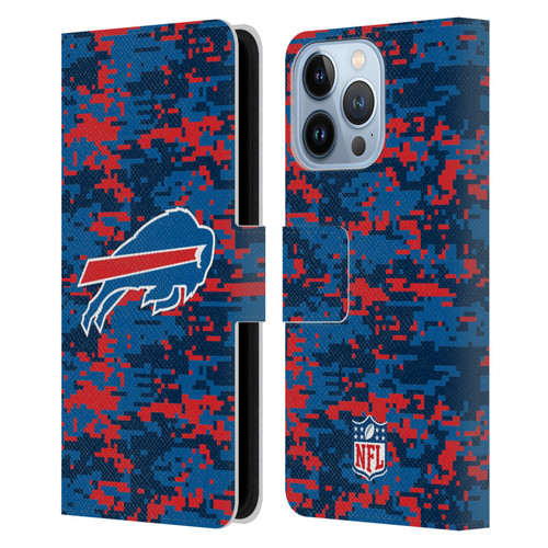 NFL Buffalo Bills Graphics Digital Camouflage Leather Book Wallet Case Cover For Apple iPhone 13 Pro