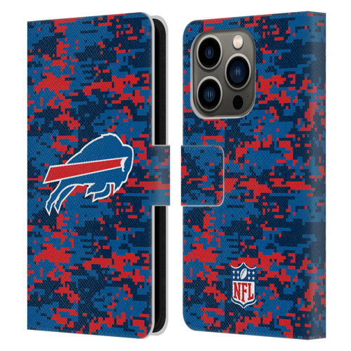 NFL Buffalo Bills Graphics Digital Camouflage Leather Book Wallet Case Cover For Apple iPhone 14 Pro