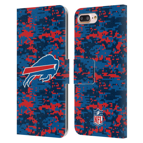 NFL Buffalo Bills Graphics Digital Camouflage Leather Book Wallet Case Cover For Apple iPhone 7 Plus / iPhone 8 Plus