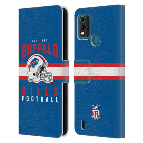 NFL Buffalo Bills Graphics Helmet Typography Leather Book Wallet Case Cover For Nokia G11 Plus