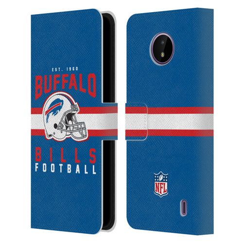 NFL Buffalo Bills Graphics Helmet Typography Leather Book Wallet Case Cover For Nokia C10 / C20