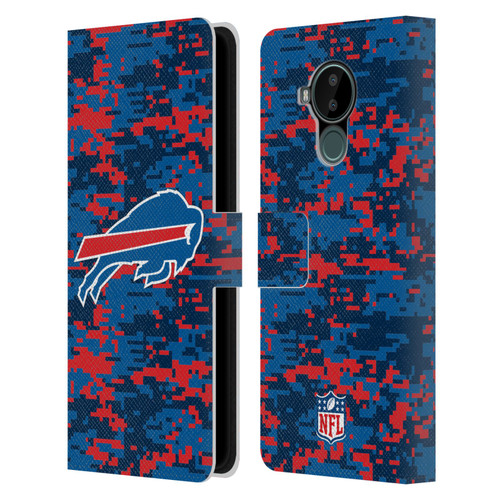 NFL Buffalo Bills Graphics Digital Camouflage Leather Book Wallet Case Cover For Nokia C30