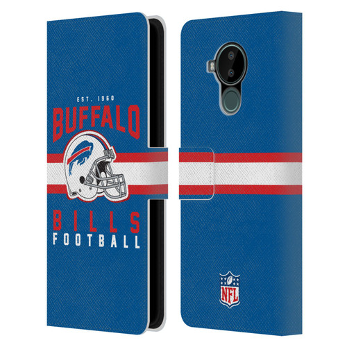 NFL Buffalo Bills Graphics Helmet Typography Leather Book Wallet Case Cover For Nokia C30