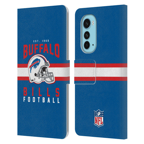 NFL Buffalo Bills Graphics Helmet Typography Leather Book Wallet Case Cover For Motorola Edge (2022)