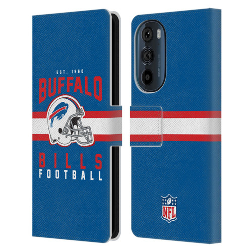 NFL Buffalo Bills Graphics Helmet Typography Leather Book Wallet Case Cover For Motorola Edge 30