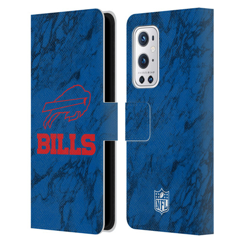 NFL Buffalo Bills Graphics Coloured Marble Leather Book Wallet Case Cover For OnePlus 9 Pro