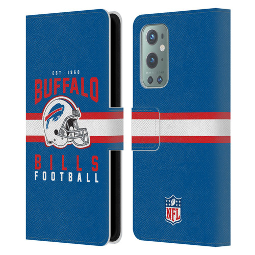NFL Buffalo Bills Graphics Helmet Typography Leather Book Wallet Case Cover For OnePlus 9