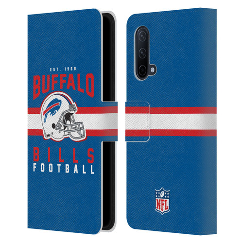 NFL Buffalo Bills Graphics Helmet Typography Leather Book Wallet Case Cover For OnePlus Nord CE 5G