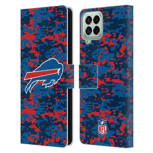 NFL Buffalo Bills Graphics Digital Camouflage Leather Book Wallet Case Cover For Samsung Galaxy M53 (2022)