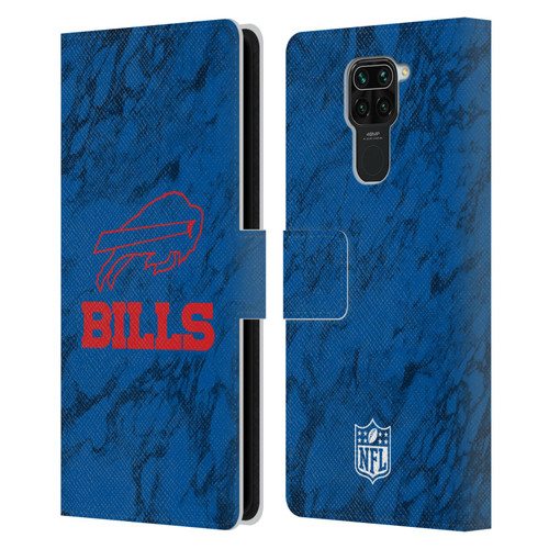 NFL Buffalo Bills Graphics Coloured Marble Leather Book Wallet Case Cover For Xiaomi Redmi Note 9 / Redmi 10X 4G