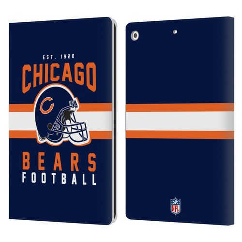NFL Chicago Bears Graphics Helmet Typography Leather Book Wallet Case Cover For Apple iPad 10.2 2019/2020/2021