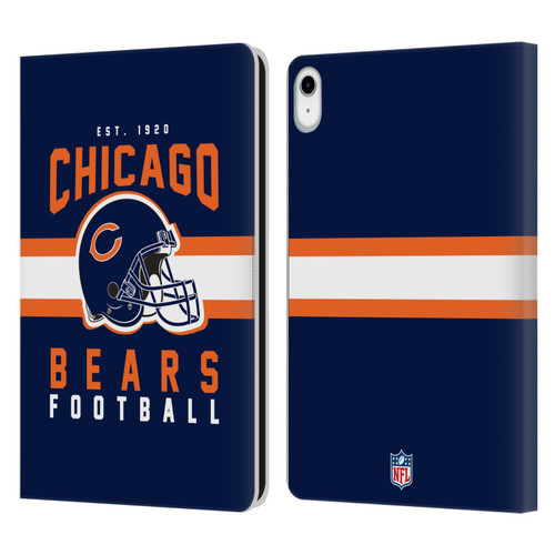 NFL Chicago Bears Graphics Helmet Typography Leather Book Wallet Case Cover For Apple iPad 10.9 (2022)