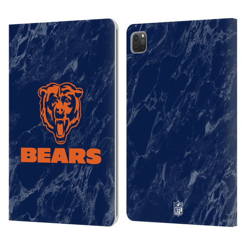 NFL Chicago Bears Graphics Coloured Marble Leather Book Wallet Case Cover For Apple iPad Pro 11 2020 / 2021 / 2022