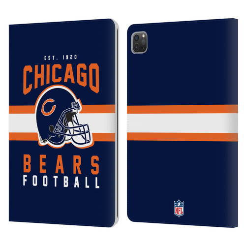 NFL Chicago Bears Graphics Helmet Typography Leather Book Wallet Case Cover For Apple iPad Pro 11 2020 / 2021 / 2022