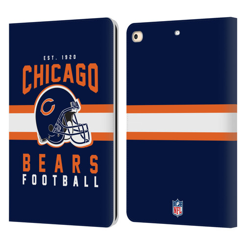 NFL Chicago Bears Graphics Helmet Typography Leather Book Wallet Case Cover For Apple iPad 9.7 2017 / iPad 9.7 2018