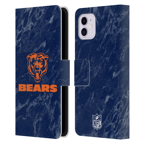 NFL Chicago Bears Graphics Coloured Marble Leather Book Wallet Case Cover For Apple iPhone 11