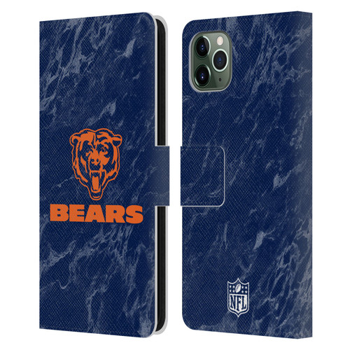 NFL Chicago Bears Graphics Coloured Marble Leather Book Wallet Case Cover For Apple iPhone 11 Pro Max