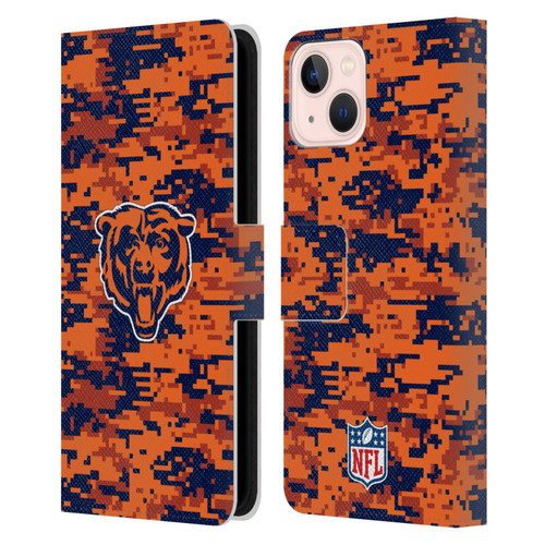NFL Chicago Bears Graphics Digital Camouflage Leather Book Wallet Case Cover For Apple iPhone 13 NFL Chicago Bears Graphics Digital Camouflage Leather Book Wallet Case Cover For Apple iPhone 13