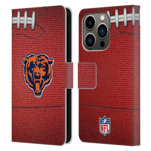NFL Chicago Bears Graphics Football Leather Book Wallet Case Cover For Apple iPhone 14 Pro