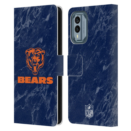 NFL Chicago Bears Graphics Coloured Marble Leather Book Wallet Case Cover For Nokia X30