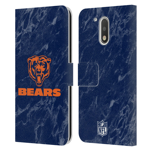 NFL Chicago Bears Graphics Coloured Marble Leather Book Wallet Case Cover For Motorola Moto G41