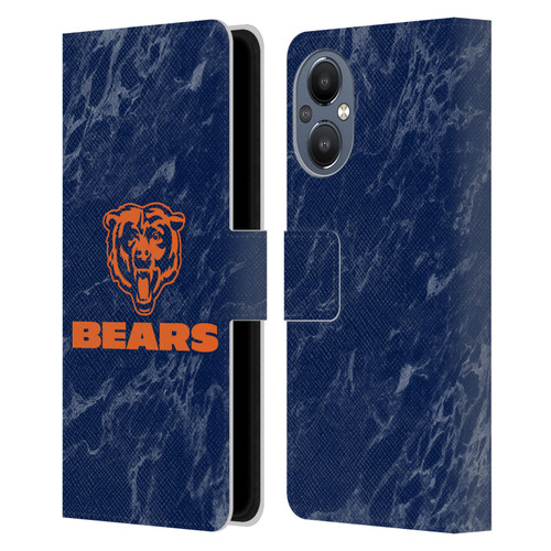 NFL Chicago Bears Graphics Coloured Marble Leather Book Wallet Case Cover For OnePlus Nord N20 5G