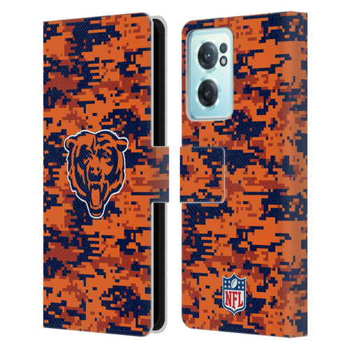 NFL Chicago Bears Graphics Digital Camouflage Leather Book Wallet Case Cover For OnePlus Nord CE 2 5G