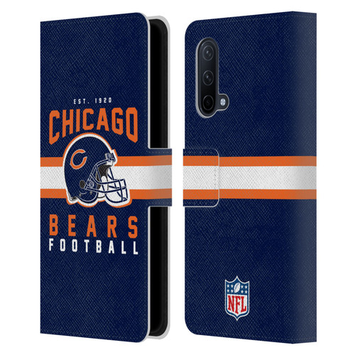 NFL Chicago Bears Graphics Helmet Typography Leather Book Wallet Case Cover For OnePlus Nord CE 5G