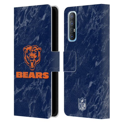 NFL Chicago Bears Graphics Coloured Marble Leather Book Wallet Case Cover For OPPO Find X2 Neo 5G