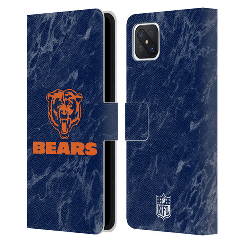 NFL Chicago Bears Graphics Coloured Marble Leather Book Wallet Case Cover For OPPO Reno4 Z 5G