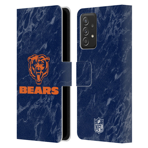 NFL Chicago Bears Graphics Coloured Marble Leather Book Wallet Case Cover For Samsung Galaxy A53 5G (2022)