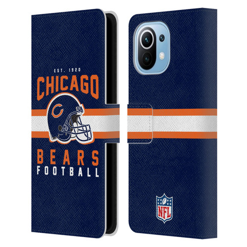 NFL Chicago Bears Graphics Helmet Typography Leather Book Wallet Case Cover For Xiaomi Mi 11