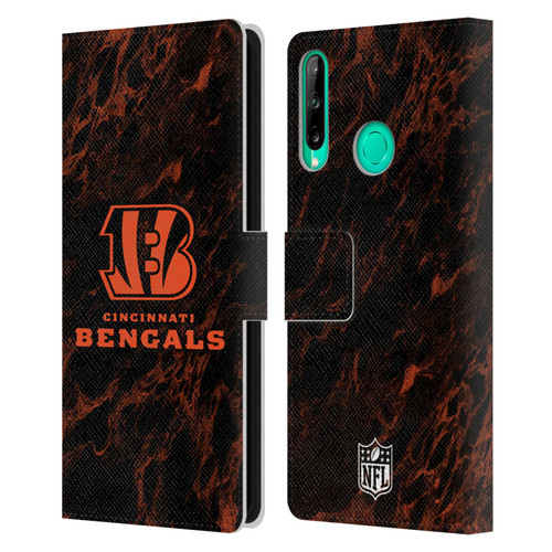 NFL Cincinnati Bengals Graphics Coloured Marble Leather Book Wallet Case Cover For Huawei P40 lite E