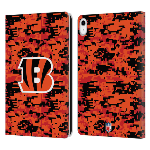 NFL Cincinnati Bengals Graphics Digital Camouflage Leather Book Wallet Case Cover For Apple iPad 10.9 (2022)