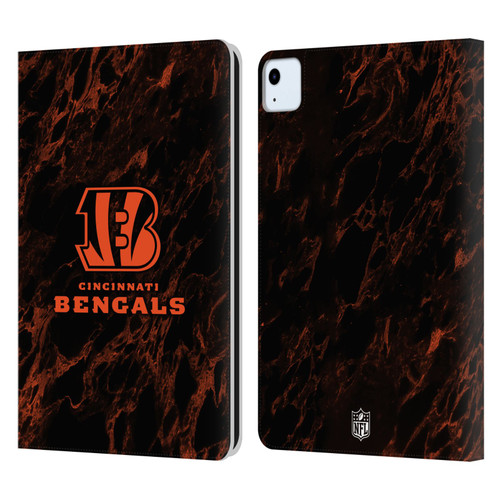 NFL Cincinnati Bengals Graphics Coloured Marble Leather Book Wallet Case Cover For Apple iPad Air 2020 / 2022