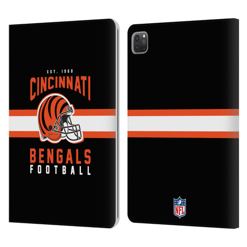NFL Cincinnati Bengals Graphics Helmet Typography Leather Book Wallet Case Cover For Apple iPad Pro 11 2020 / 2021 / 2022