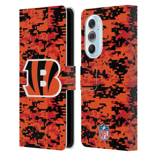 NFL Cincinnati Bengals Graphics Digital Camouflage Leather Book Wallet Case Cover For Motorola Edge X30