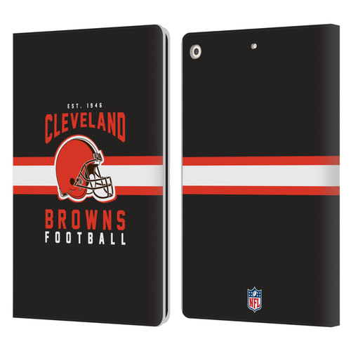 NFL Cleveland Browns Graphics Helmet Typography Leather Book Wallet Case Cover For Apple iPad 10.2 2019/2020/2021