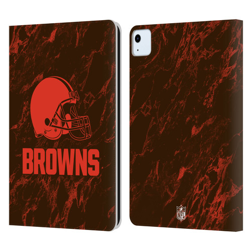 NFL Cleveland Browns Graphics Coloured Marble Leather Book Wallet Case Cover For Apple iPad Air 2020 / 2022